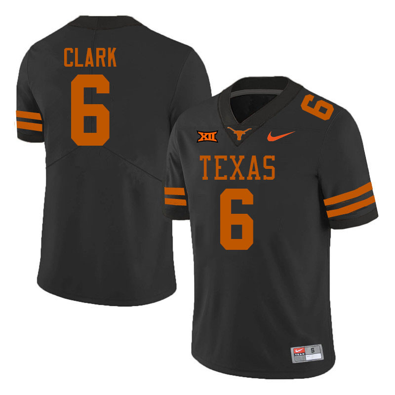 Men #6 Christian Clark Texas Longhorns College Football Jerseys Stitched-Black